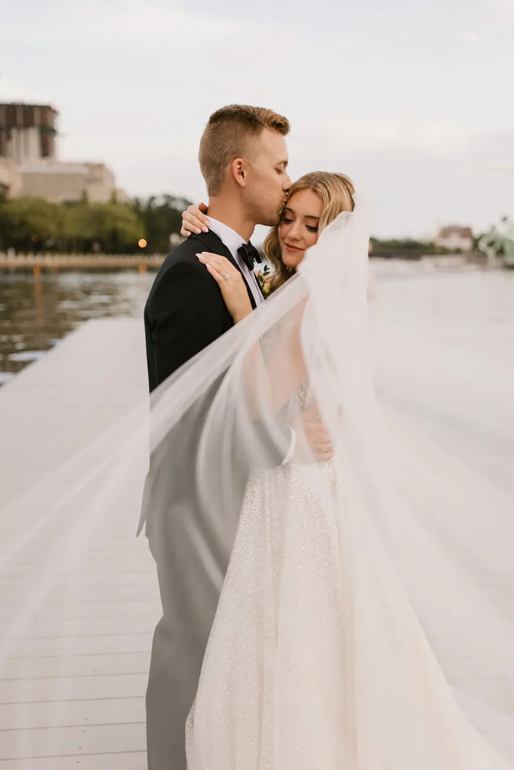 Romantic Moment Between Bride and Groom Wedding Portrait | Tampa Bay Planner Coastal Coordinating