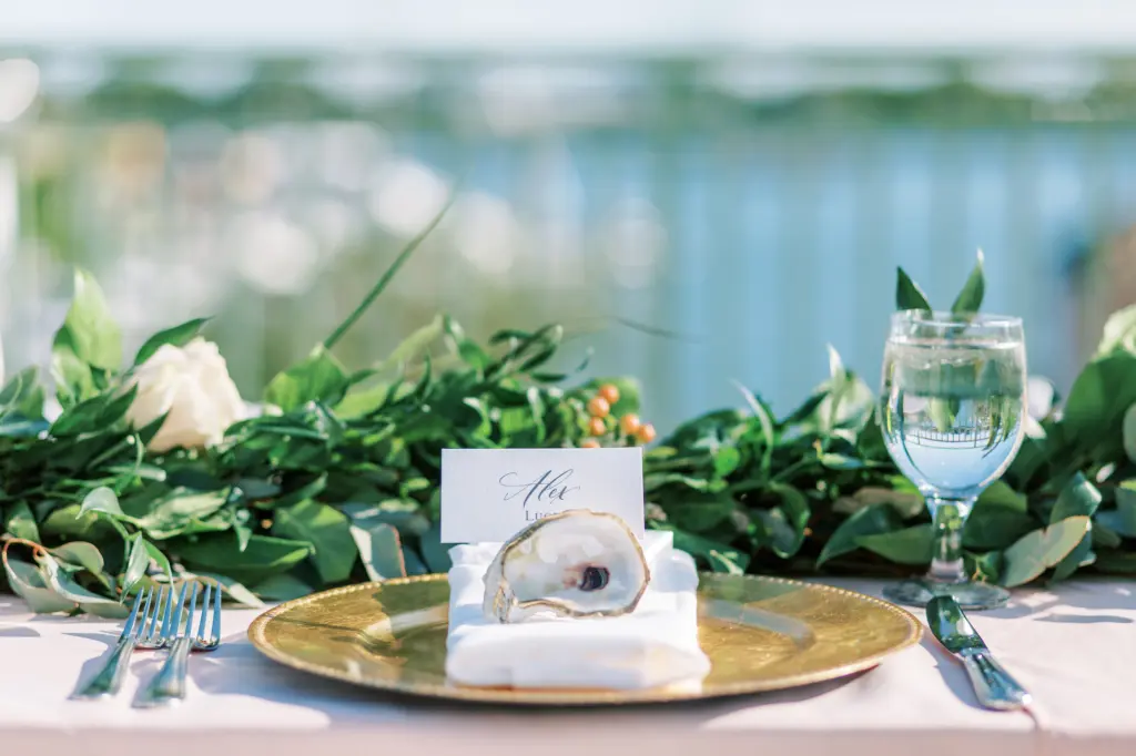 Oyster Name Card Holder Ideas | Old Florida Wedding Reception Inspiration