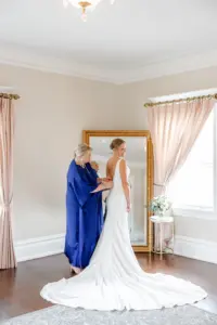 Bride and Mother Getting Ready Wedding Portrait | Tampa Bay Bridal Boutique Truly Forever Bridal