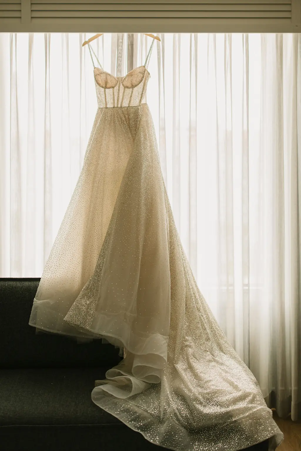 Glitter Boned Corset Bodice A-Line Berta Wedding Dress Inspiration