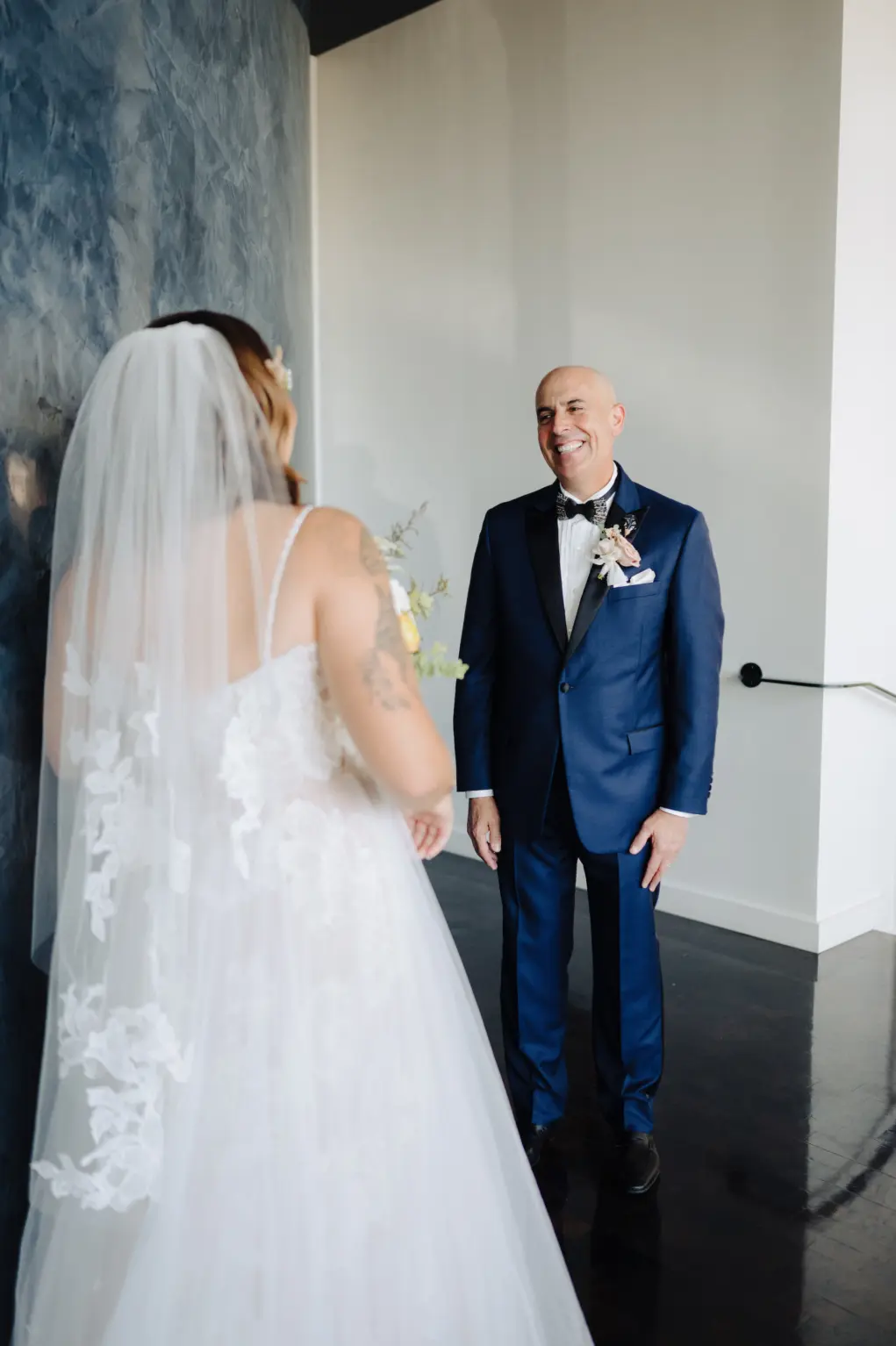 Bride and Father First Look Wedding Portrait | Tampa Wedding Photographer McNeile Photography