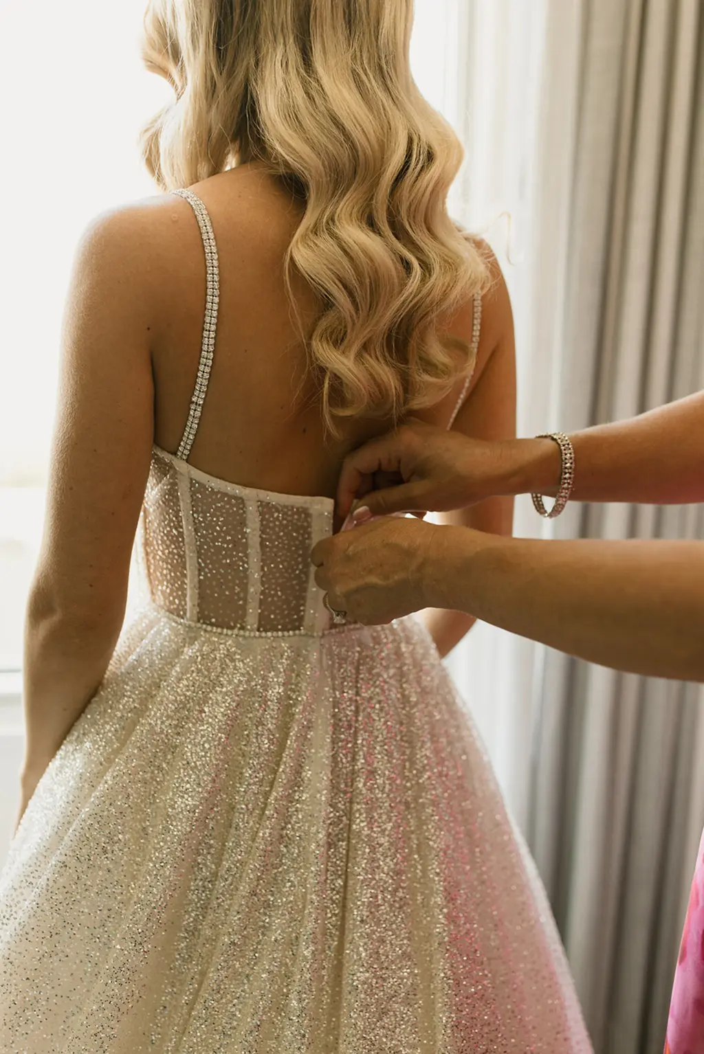 Glitter Boned Corset Bodice A-Line Berta Wedding Dress Inspiration