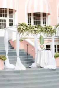 Tropical Chuppah Altar for a Jewish Wedding Ceremony | St Pete Beach Florist Lemon Drops Weddings and Events