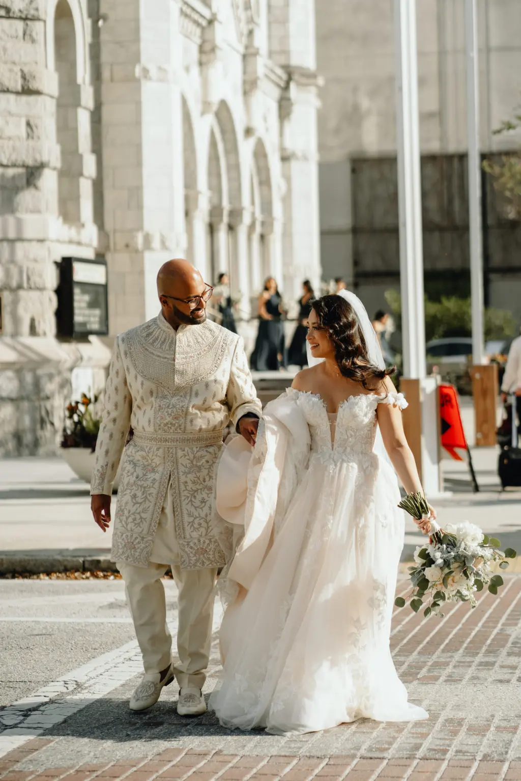 Bride and Groom Downtown Tampa Wedding Portrait | Tampa Wedding Photographer J&S Media