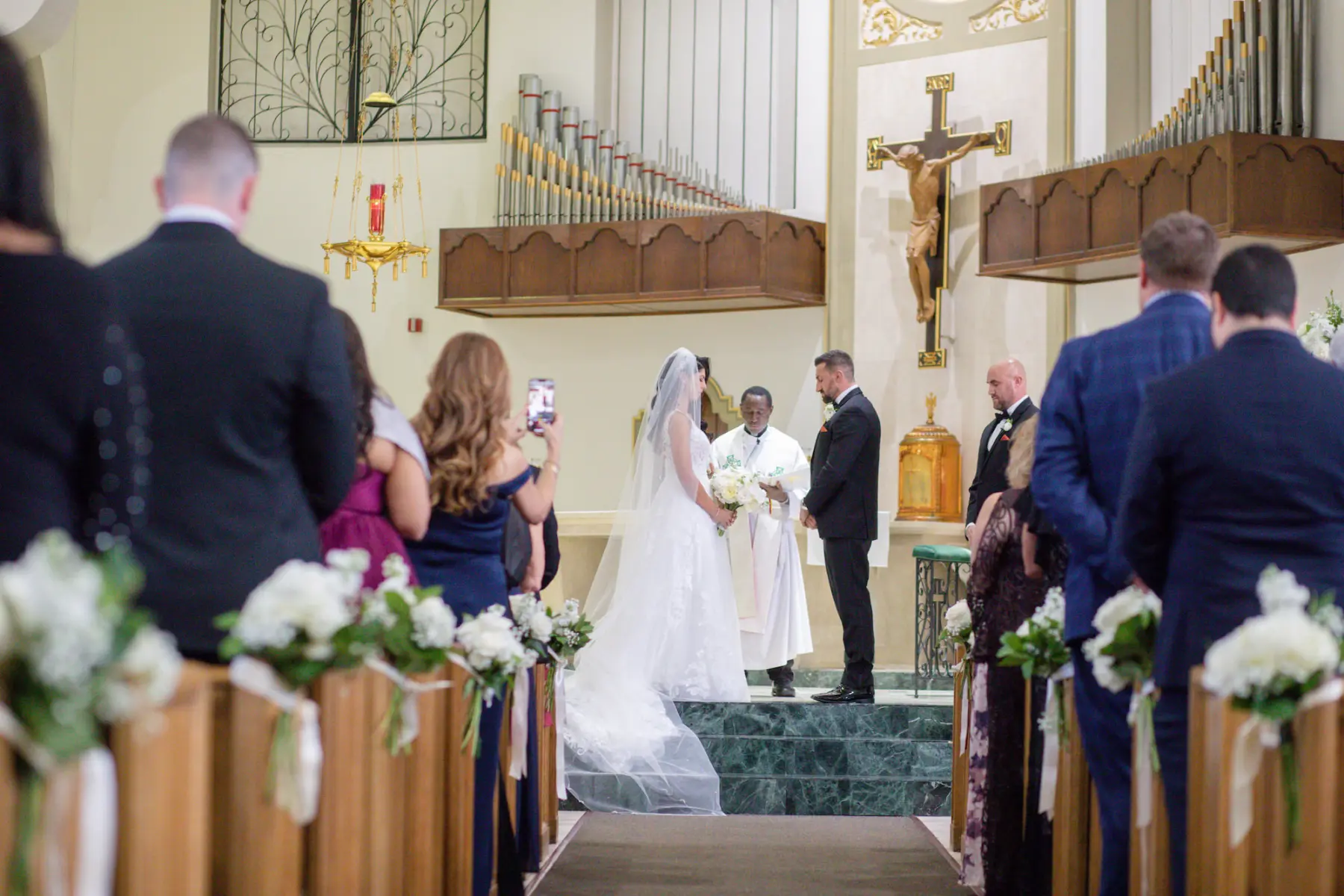Bride and Groom Traditional Catholic Wedding Ceremony Inspiration