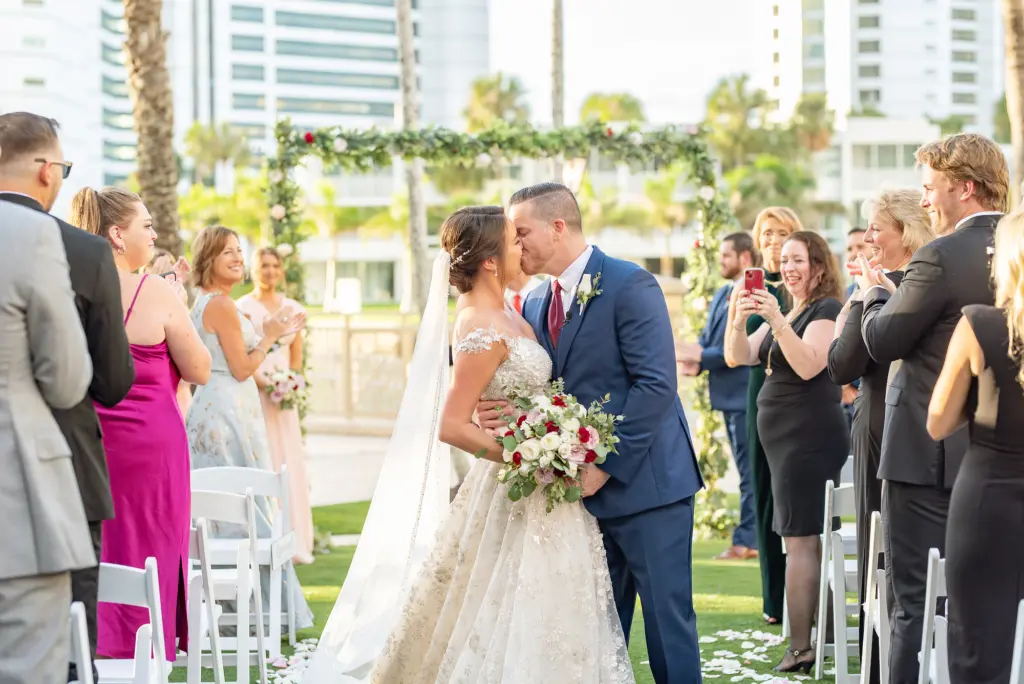Bride and Groom Just Married Wedding Portrait | Sarasota Planner Special Moments Event Planning