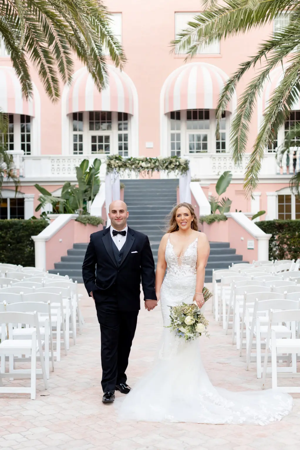 Bride and Groom Just Married Wedding Portrait | Tampa Bay Venue The Don Cesar | St Pete Planner Coastal Coordinating