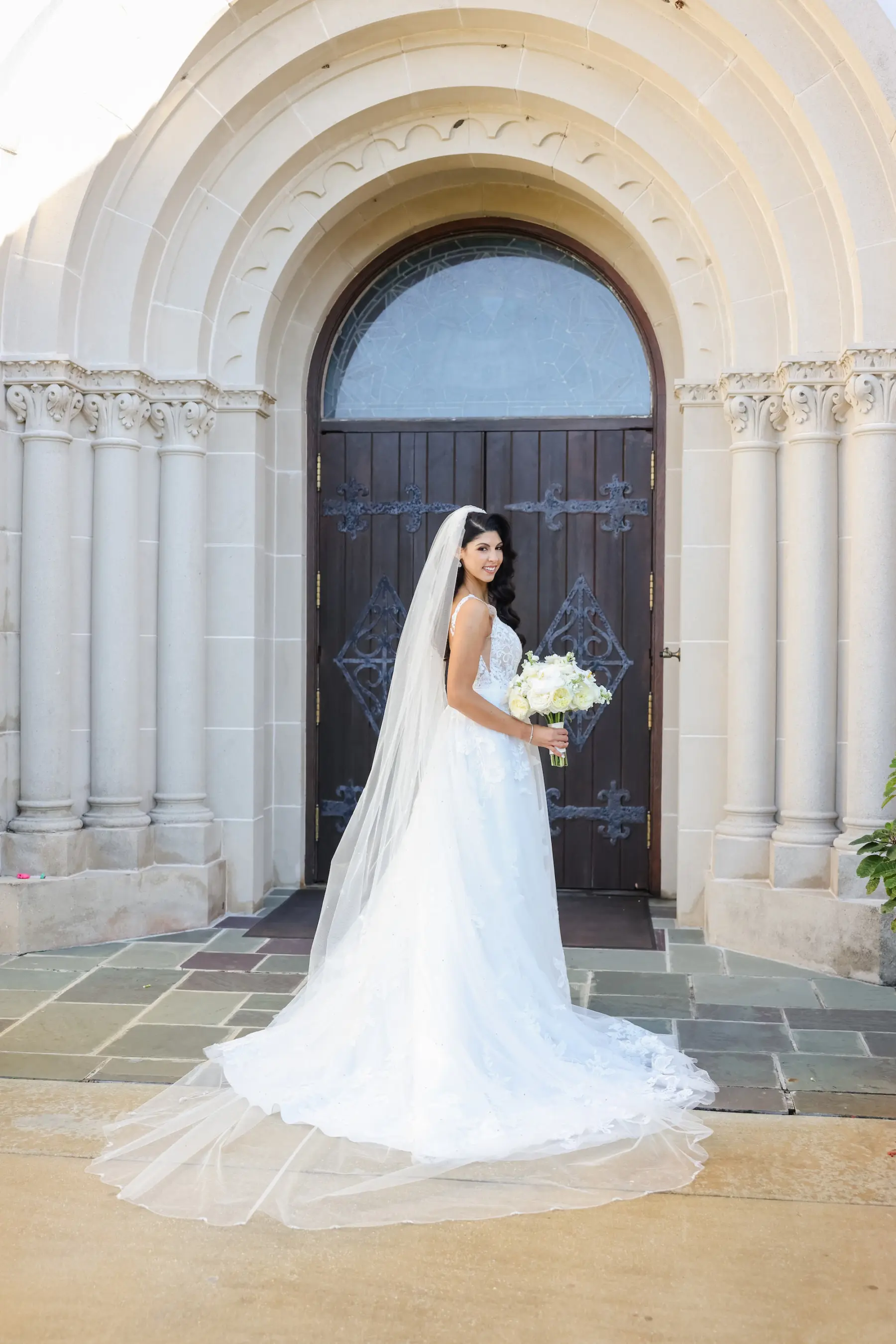 Ivory Lace and Tulle A-Line Lilian West Wedding Dress Ideas | Tampa Bay Hair and Makeup Artist Femme Akoi Beauty Studio | Photographer Lifelong Photography Studio