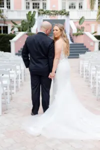 Bride and Groom Just Married Wedding Portrait | Tampa Bay Venue The Don Cesar