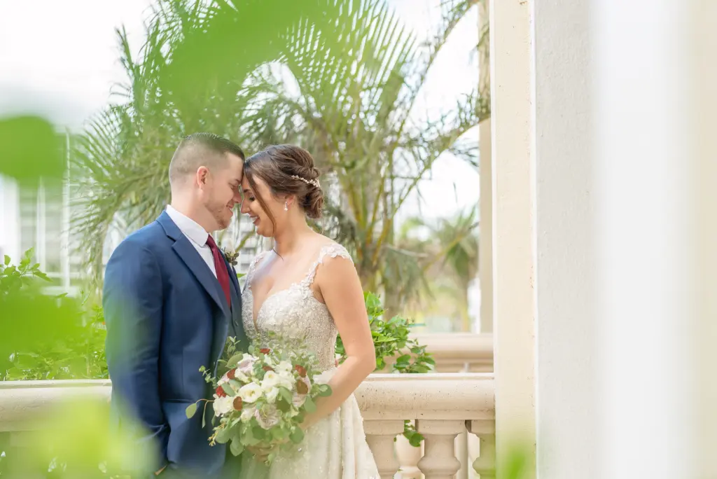 Bride and Groom Just Married Wedding Portrait | Sarasota Planner Special Moments Event Planning | Michele Renee The Studio Wedding Hair and Makeup Inspiration
