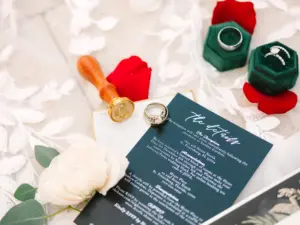 Dark Green The Details Card For Wedding Invitation