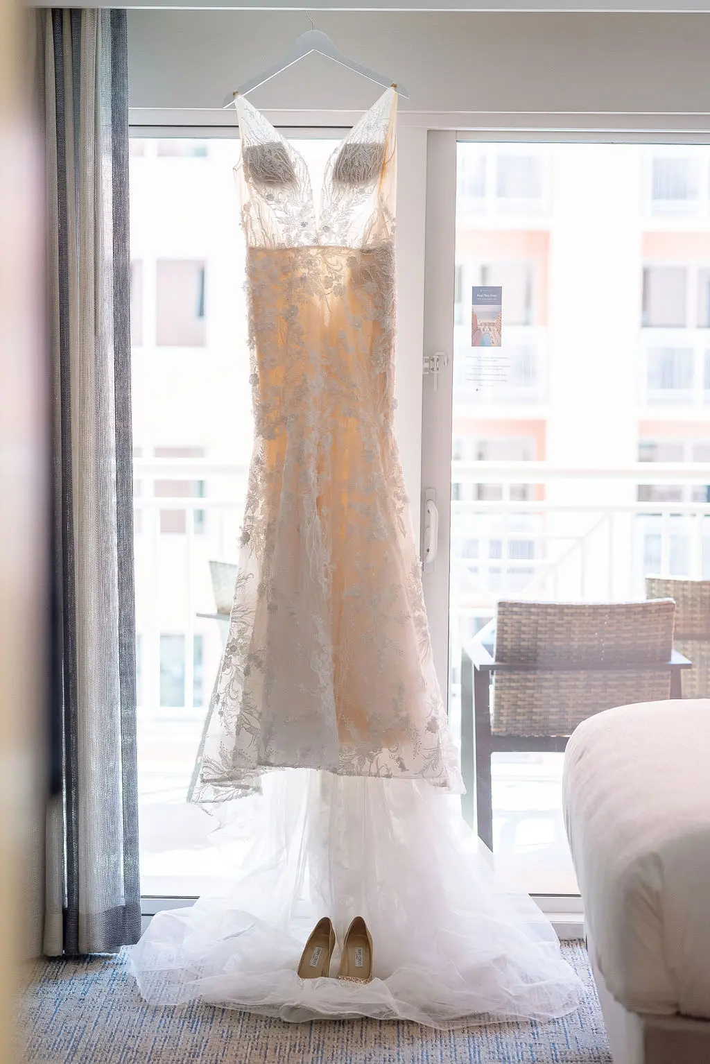 Sheer Dress Lace Calle Blanche and Beaded Fit and Flare Wedding Dress