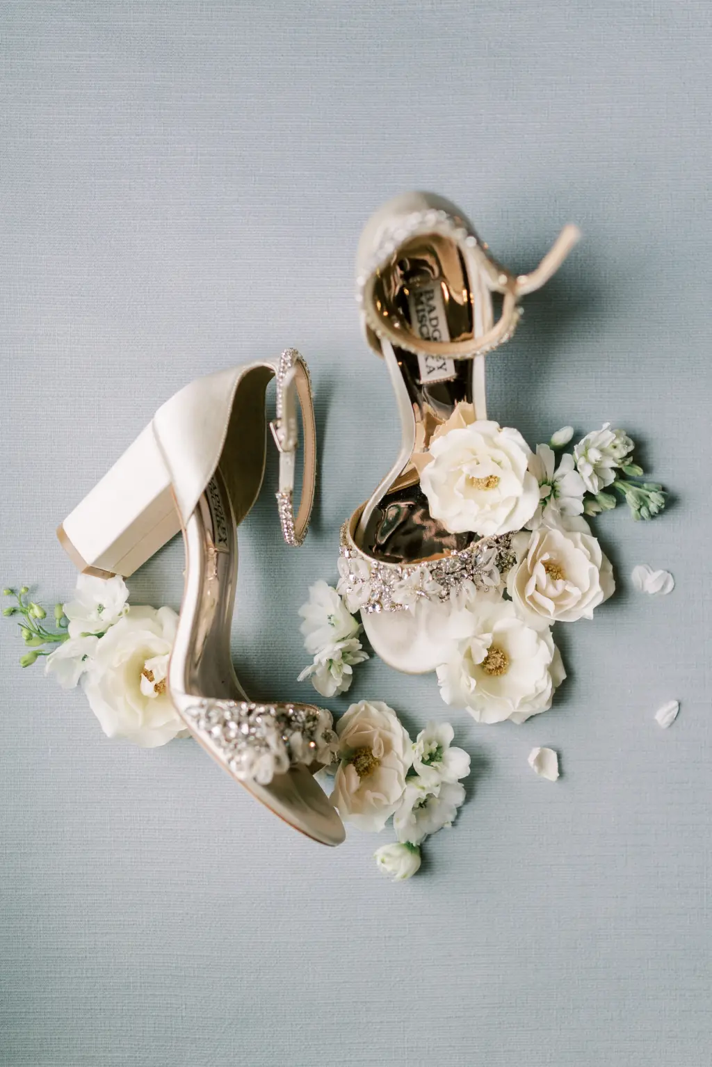 Champagne Jewel Badgley Mischka Open Toe Wedding Shoe Ideas