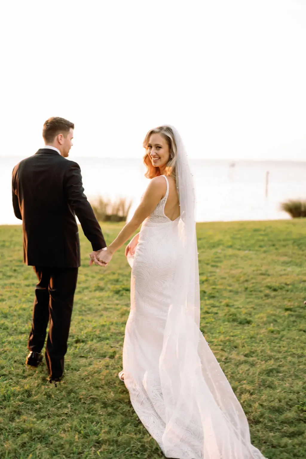 Bride and Groom Just Married Sunset Wedding Portrait | Sarasota Photographer Dewitt For Love