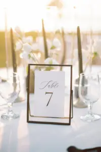 Modern Minimalist Black Framed Table Number Sign Wedding Reception Ideas