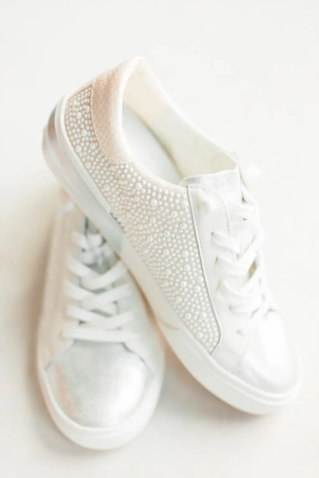 Pearl White Bridal Sneakers Wedding Shoe Inspiration