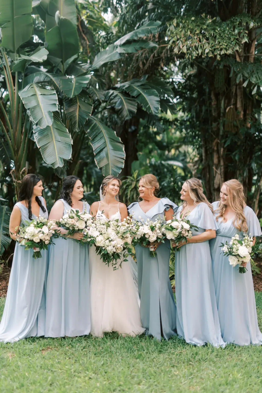 Mismatching Pastel Blue Revelry Bridesmaids Wedding Dress Ideas