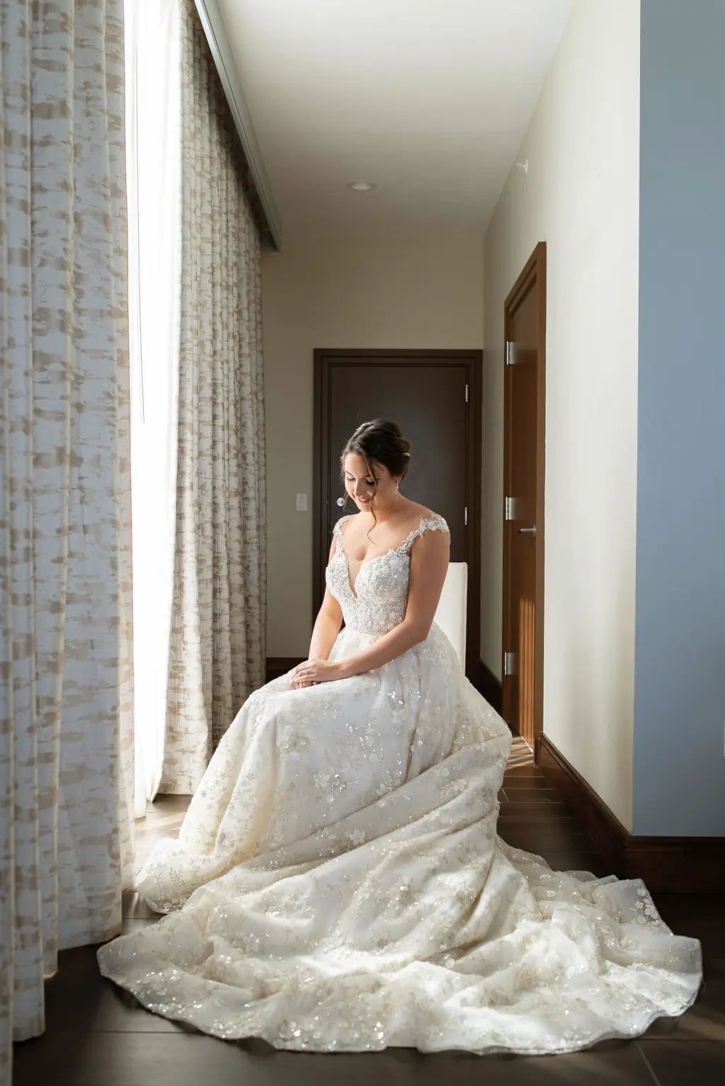 Bride Getting Ready Wedding Portrait | Michele Renee The Studio Wedding Hair and Makeup | Isabella Tayla Wedding Dress