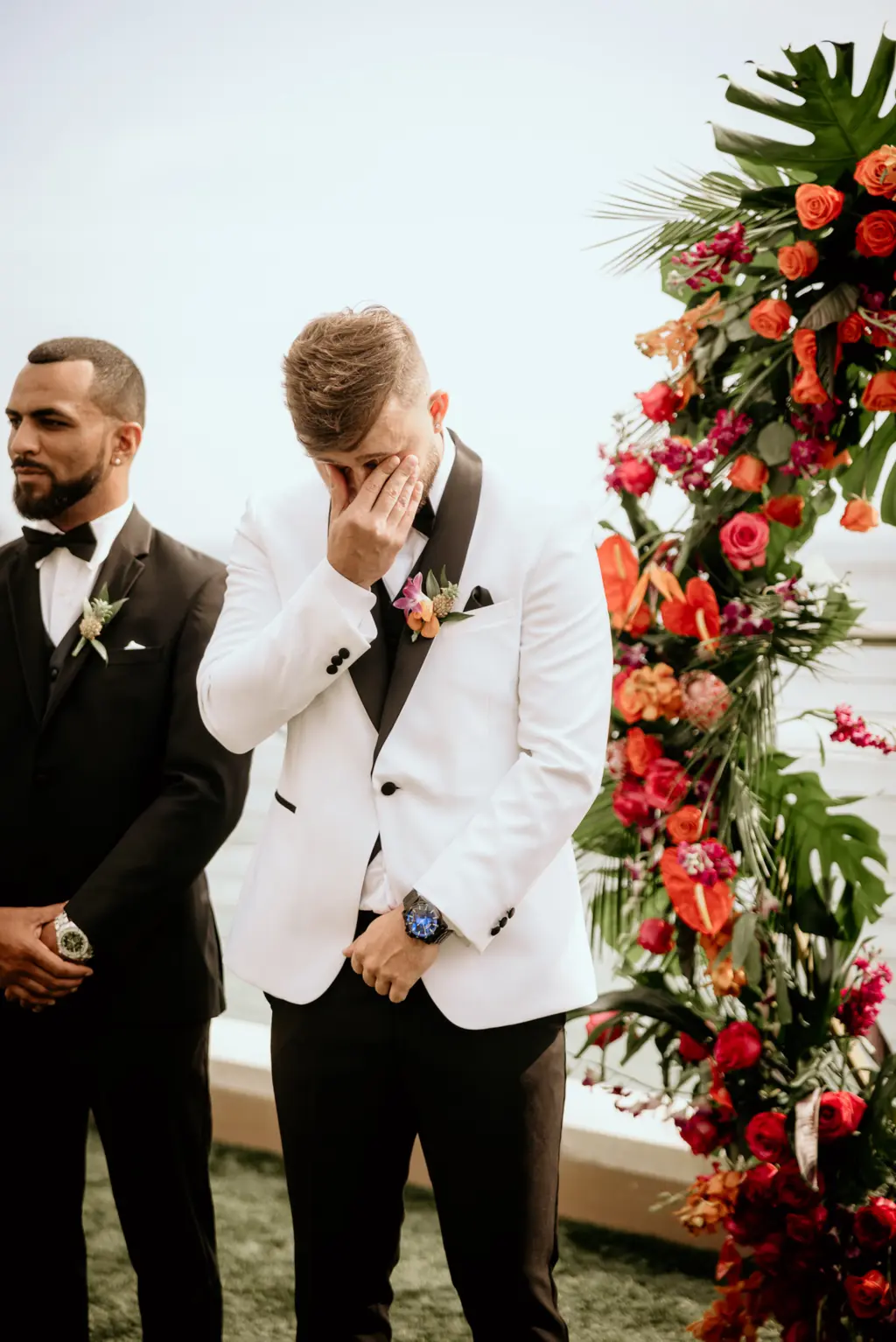 Groom Sees Bride for the First Time Wedding Portrait