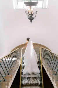 Bride on Staircase in Wedding Portrait | The Vinoy Wedding Venue St. Petersburg