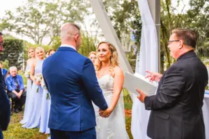 Bride and Groom Wedding Vow Exchange | Bridgerton Inspired Ceremony Ideas