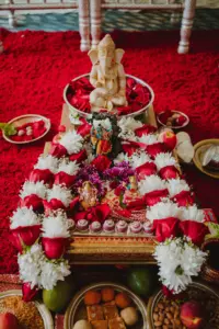 White Chrysanthemum and Red Rose Varmala Ideas | Indian Wedding Traditions