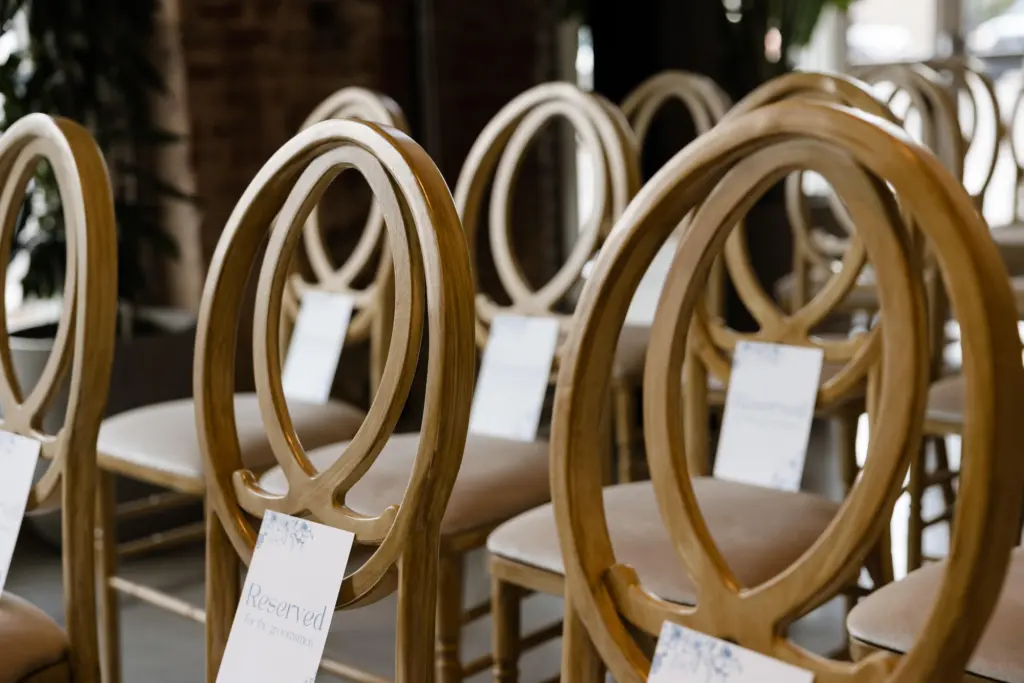 Reserved Seating Sign Ideas for Wedding Reception | Wooden Ceremony Chairs