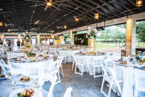Bridgerton Inspired English Wedding Ceremony Decor Ideas | White Folding Garden Chairs | Tampa Bay Planner B Eventful | Outside the Box Rentals | Tampa Bay Event Venue Tabellas at Delaney Creek