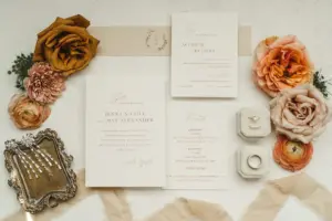 Neutral Cream and Terracotta Fall Wedding Invitation Suite Ideas