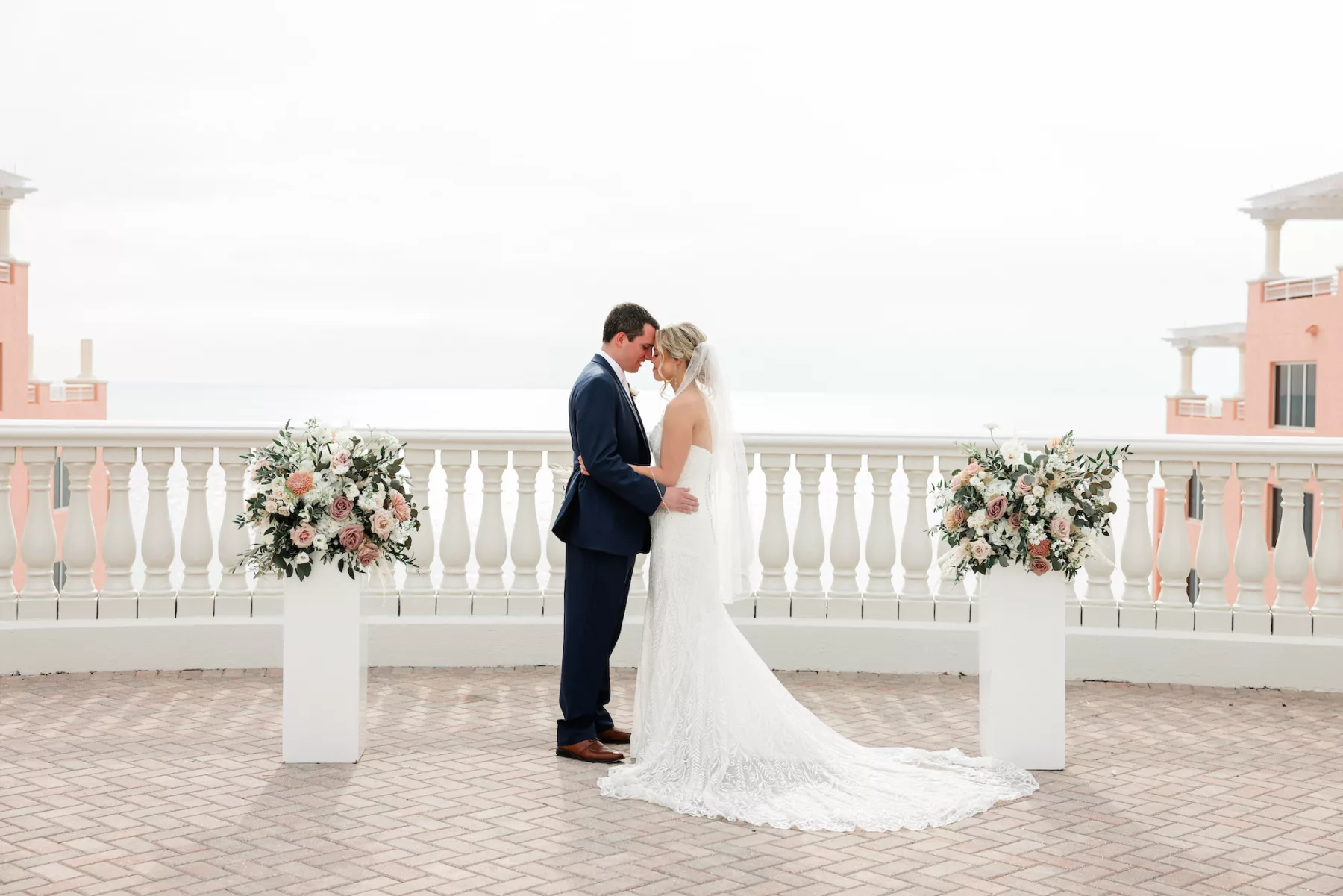 Bride and Groom Just Married Sky Terrace Wedding Portrait | Tampa Bay Photographer Lifelong Photography Studio | Venue Hyatt Regency Clearwater Beach