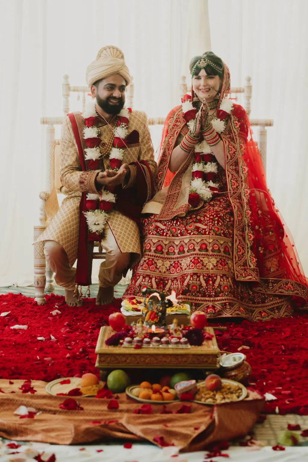 Traditional Red and Gold Indian Wedding Ceremony Ideas