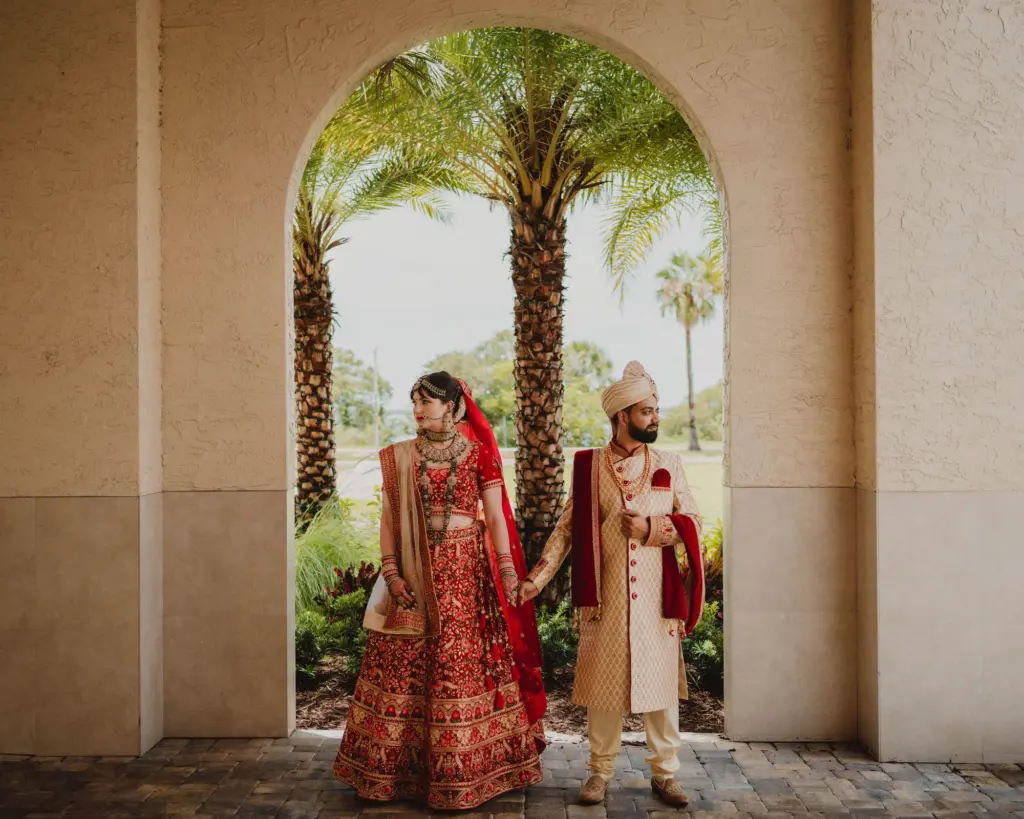 Bride and Groom Just Married Indian Wedding Portrait | Tampa Bay Photographer Videographer Mars and the Moon