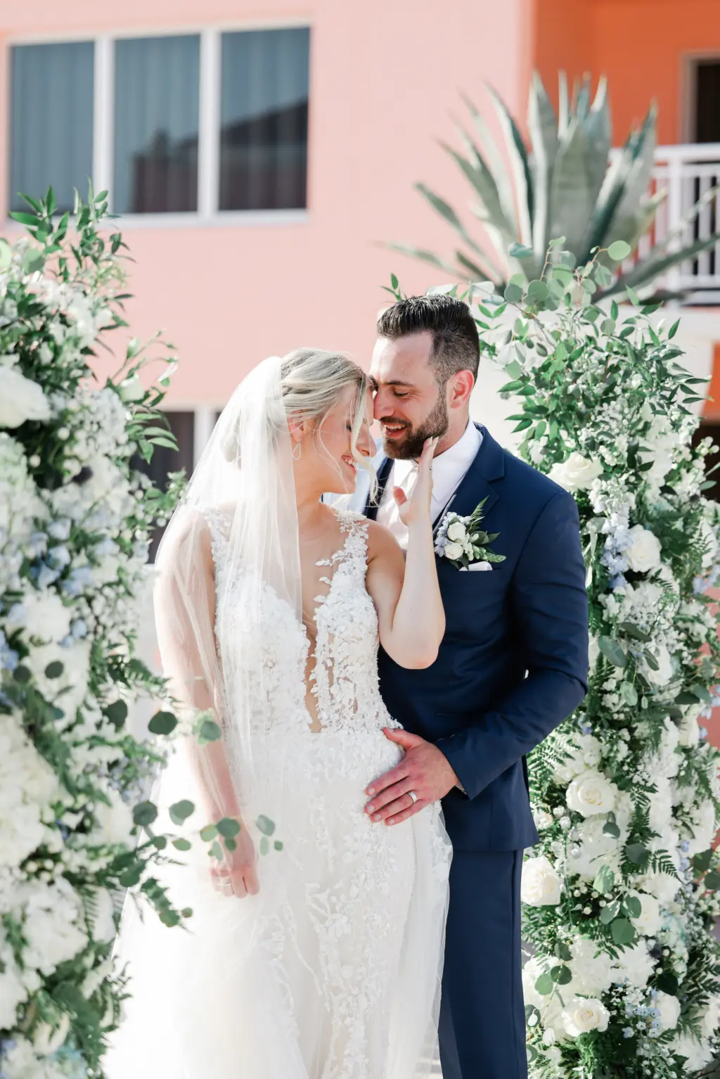 Intimate Bride and Groom Wedding Portrait | Tampa Bay Wedding Venue Hyatt Clearwater Beach | Photographer Lifelong Photography Studio | Planner Coastal Coordinating