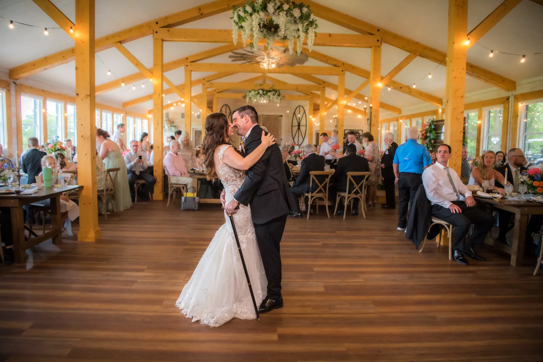 Bride and Groom First Dance Wedding Portrait | Brooksville Event Venue Legacy Barn Wedding Reception Legacy Lane Weddings | Tampa Bay DJ Grant Hemond and Associates