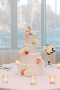 Classic White Round Four-Tier Wedding Cake
