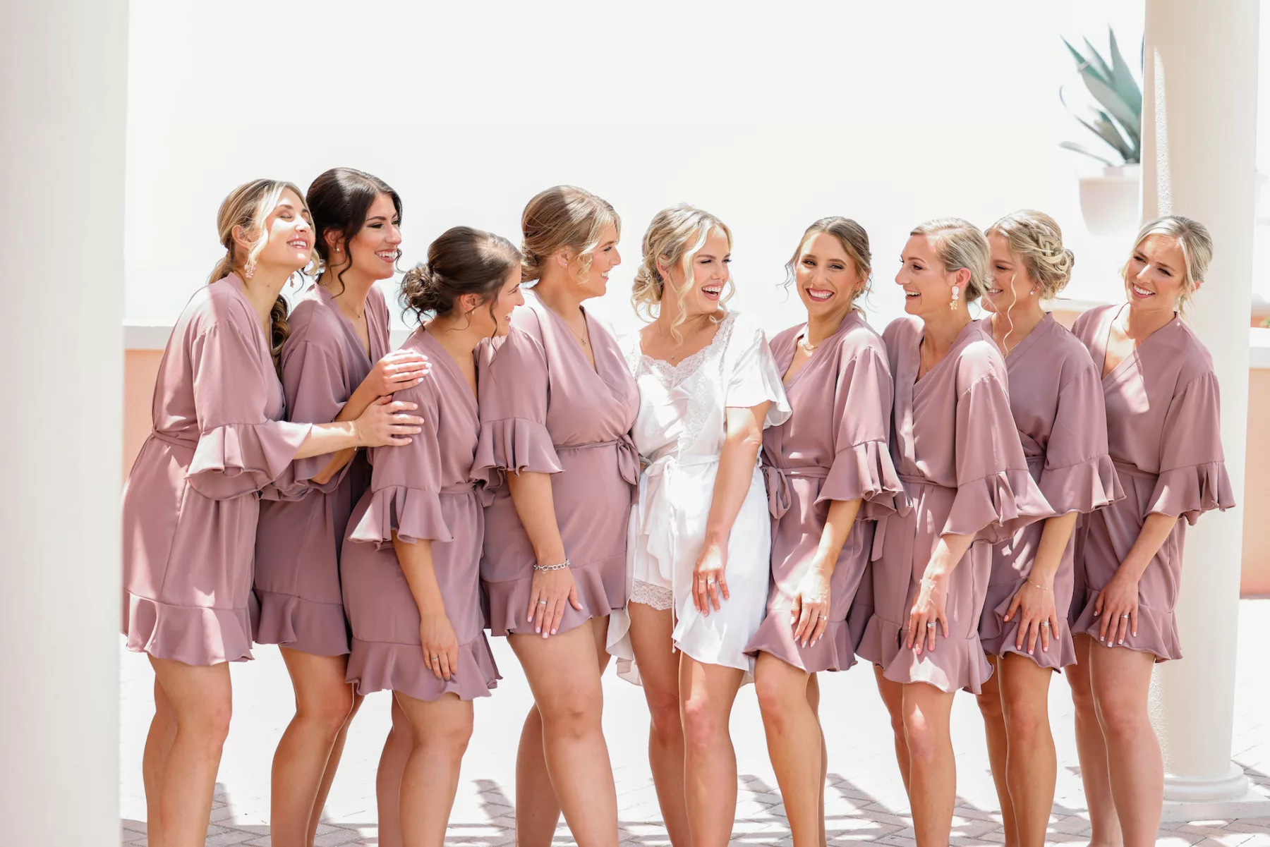 Matching Mauve Get Ready Wedding Day Rompers Inspiration | Tampa Bay Hair and Makeup Artist Femme Akoi Beauty Studio