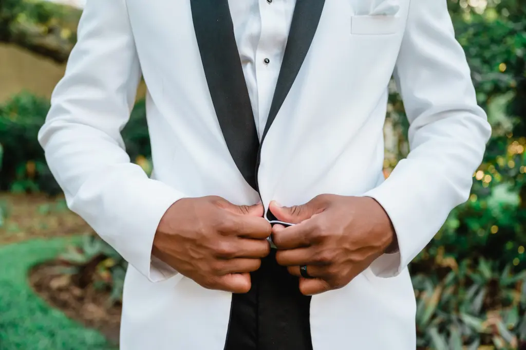 Groom's Formal Black and White Wedding Tuxedo Inspiration