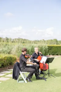 Violin and Cello Live String Music for Elegant Outdoor Wedding Ceremony Inspiration