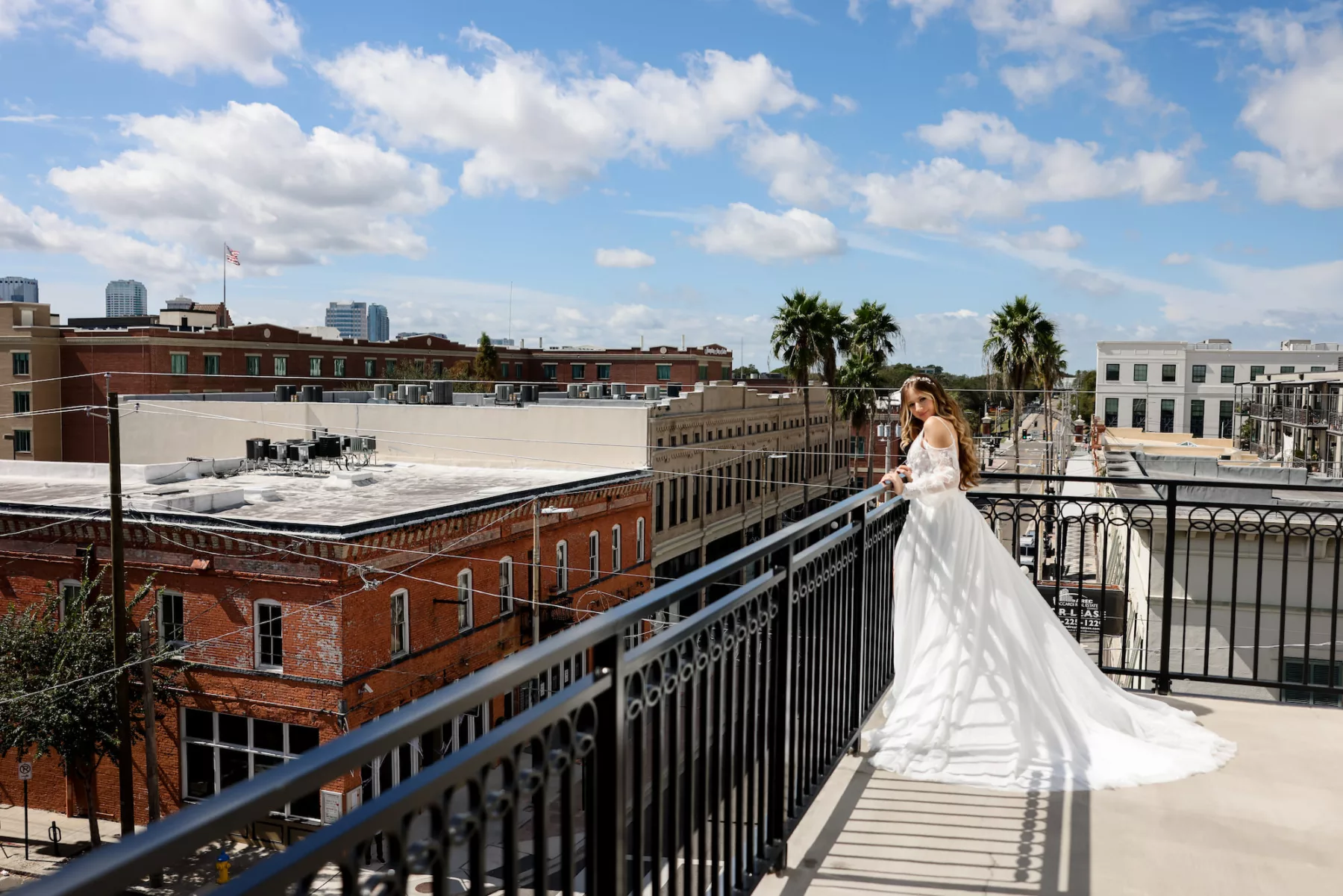 Bride Rooftop Wedding Portrait | Ybor Event Venue Hotel Haya