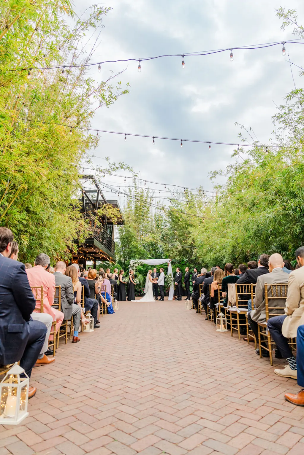 Elegant Gold and White Bamboo Garden Outdoor Wedding Ceremony Decor Inspiration | St Pete Event Venue Nova 535