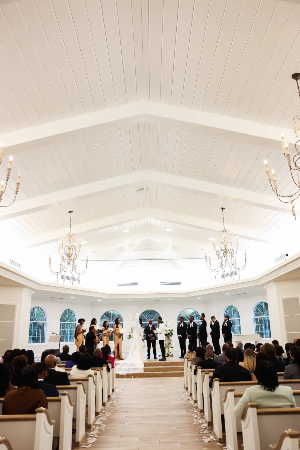 Winter White Wedding Ceremony Decor Inspiration | Tampa Bay Photographer Lifelong Photography Studio | Safety Harbor Event Venue Harborside Chapel