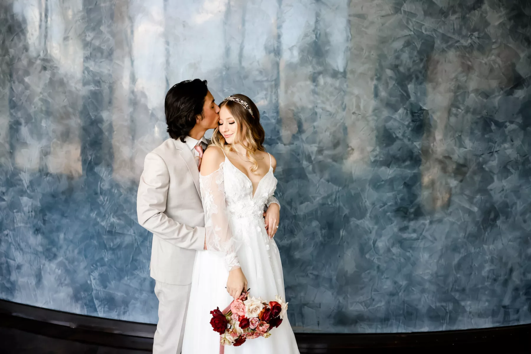 Bride and Groom First Look Wedding Portrait | Tampa Bay Photographer Lifelong Photography Studio | Hair and Makeup Artist Adore Bridal Services | Venue Hotel Haya