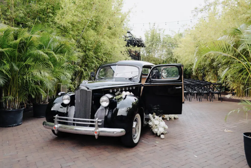 Black Vintage Wedding Getaway Car | Tampa Transportation Rental Classically Ever After