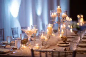 Classic Candlelight Long Feasting Table Wedding Reception Centerpiece Ideas