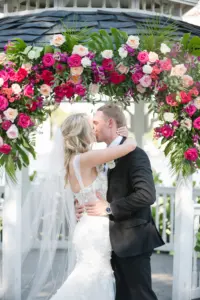 Bride and Groom First Kiss Wedding Portrait | Tampa Bay Photographer Amanda Zabrocki Photography | Planner Eventfull Weddings
