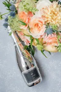 Customized Silver Crystal Champagne Bottle for Wedding Day
