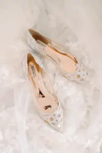 Badgley Mischka Pointed Toe Rhinestone Flats Wedding Shoe Ideas
