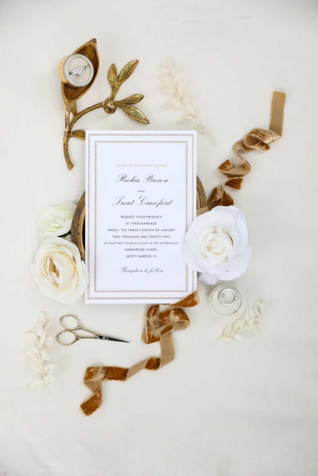 Classic White and Gold Wedding Invitation Inspiration