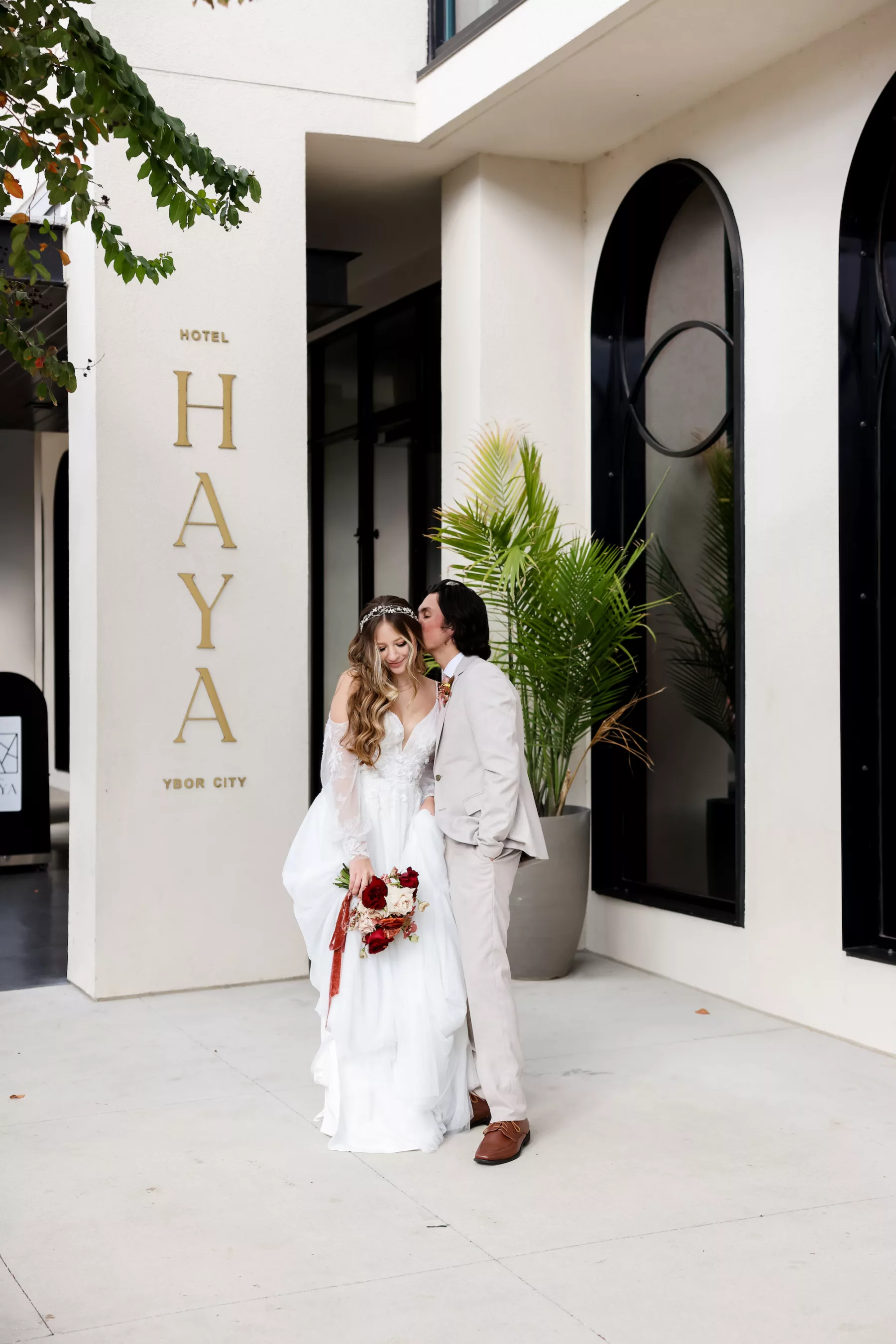 Bride and Groom Wedding Portrait | Ybor Event Venue Hotel Haya | Photographer Lifelong Photography Studio