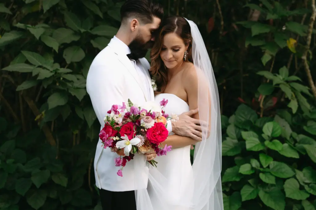 Bright Pink and White Garden Rose, Bougainvillea, Wildflower Bridal Wedding Bouquet Inspiration | Tampa Bay Planner Wilder Mind Events